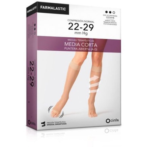 Media corta (a-d) comp normal - farmalastic puntera abierta (camel t- g)