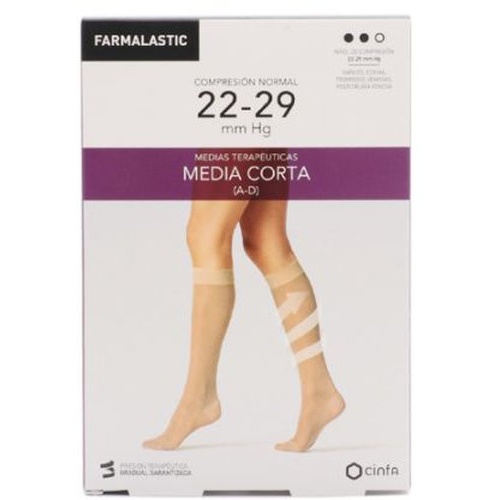 Media corta (a-d) compresion normal - farmalastic (2 unidades talla mediana color beige)