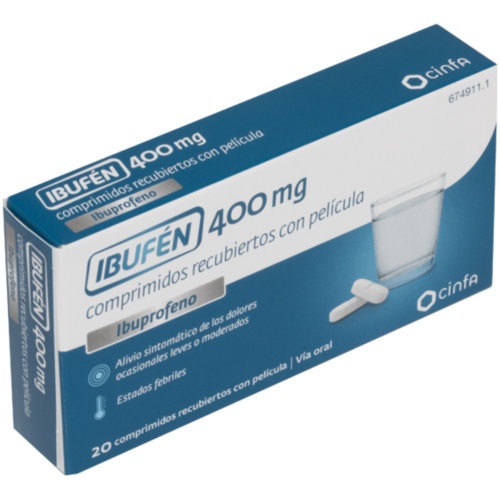 IBUFEN 400 mg COMPRIMIDOS RECUBIERTOS CON PELICULA 20 comprimidos