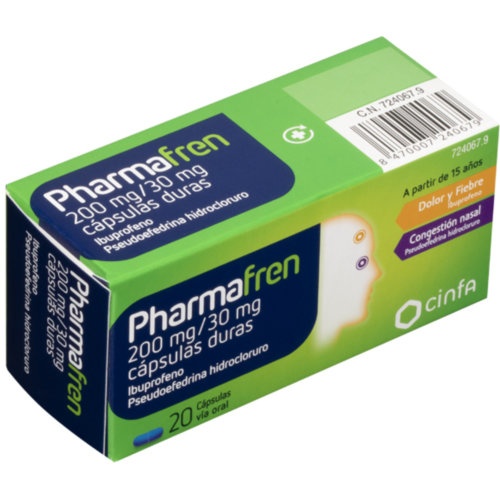PHARMAFREN 200 MG/30 MG CAPSULAS DURAS 20 cápsulas