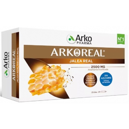 Arkoreal jalea real bio sin azucar (2500 mg 20 ampollas monodosis)
