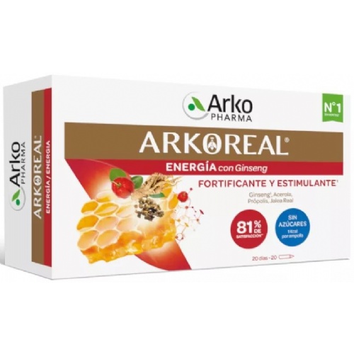 Arkoreal jalea real ginseng sin azucar (20 ampollas 15 ml)