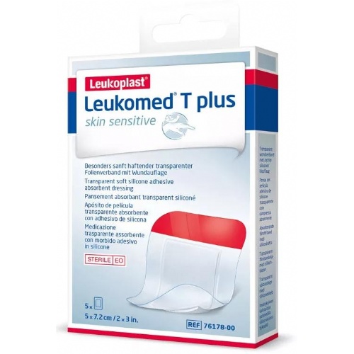Leukomed t-plus skin sensitive - aposito esteril adhesivo (5 unidades 7,2 cm x 5 cm)