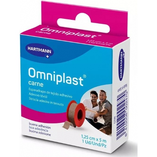 Esparadrapo hipoalergico - omniplast tejido resistente (1 unidad 5 m x 1,25 cm)
