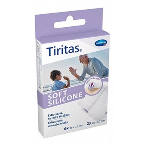 Tiritas soft silicone - aposito adhesivo (6 u x (25 x 72 mm) + 2 u x (40 x 60 mm))