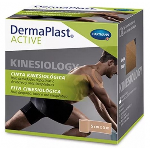 Cinta kinesiologica - dermaplast active (1 unidad 5 m x 5 cm color beige)