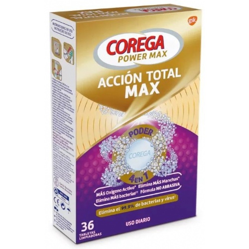 Corega accion total limpiador - limpieza protesis dental (36 tabletas)