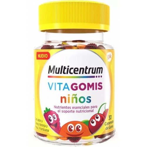 Multicentrum vitagomis niños (30 caramelos de goma sabor frutos cereza naranja y fresa/frambuesa)