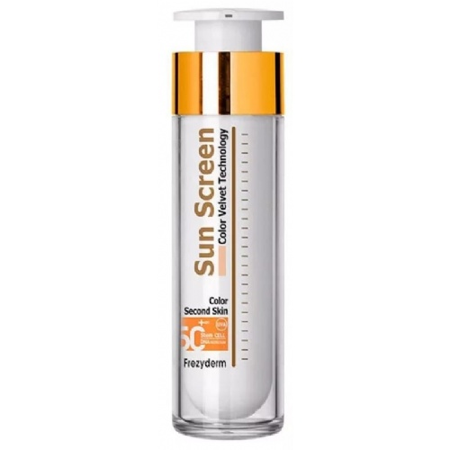Sun screen velvet face spf50+ color - frezyderm (50 ml)