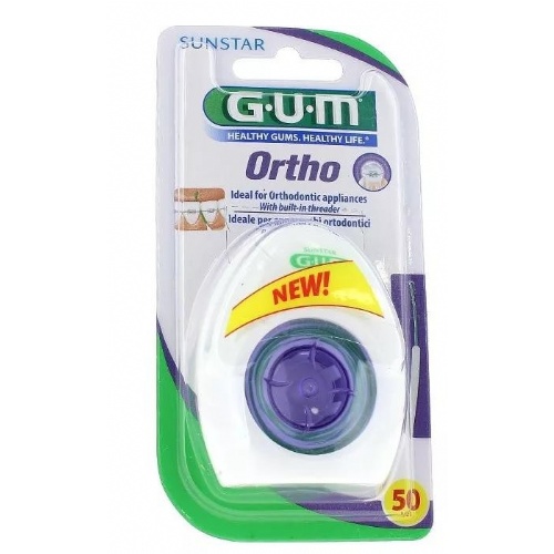 Gum ortho floss sin cera ortodoncias - seda dental (1 envase)