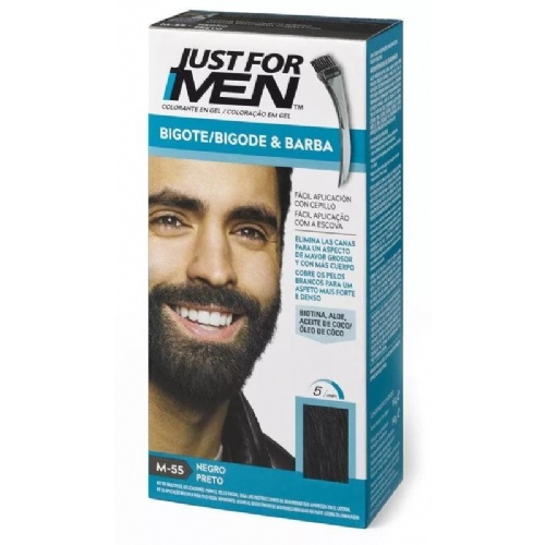 Just for men bigote y barba - gel colorante (1 envase 30 ml color negro)