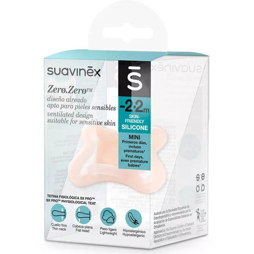 Chupete silicona fisiologico - suavinex sx pro zero-zero (-2 - 2 meses 1 unidad)