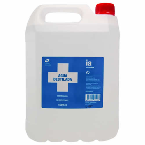 Agua destilada interapothek (1 envase 5000 ml)