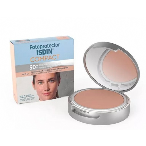 Fotoprotector isdin compact spf-50+ - maquillaje compacto oil-free (arena 10 g)