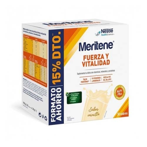Meritene fuerza y vitalidad batido  15 sobres 30 g sabor vainilla