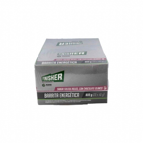 Finisher barritas energeticas (20 barritas sabor frutos rojos con chocolate blanco)