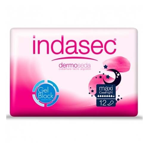 Compresa perdidas leves - indasec dermoseda (maxi night bolsa 12 compresas)