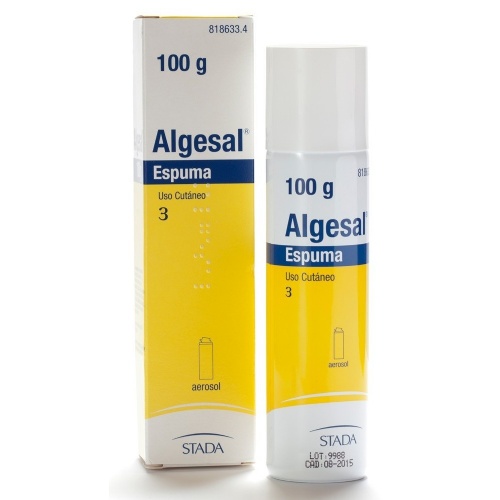ALGESAL 10 MG/G + 100 MG/G ESPUMA CUTANEA, 1 envase a presión de 100 g