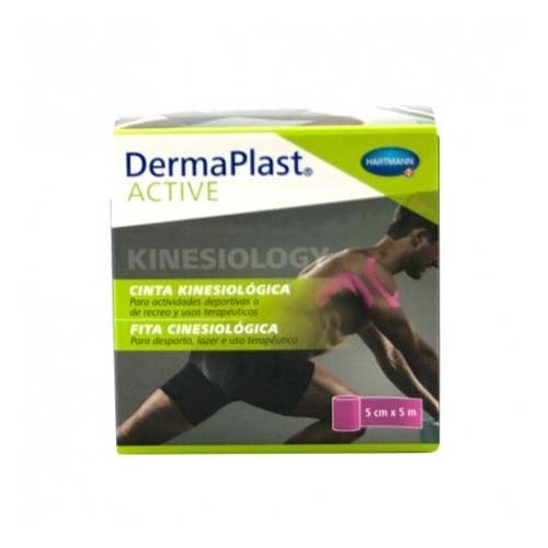 Cinta kinesiologica - dermaplast active (1 unidad 5 m x 5 cm color rosa)