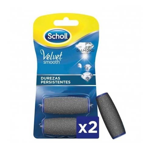 Scholl velvet smooth - lima electronica diamond crystals recambio durezas persistentes (2 u recambio